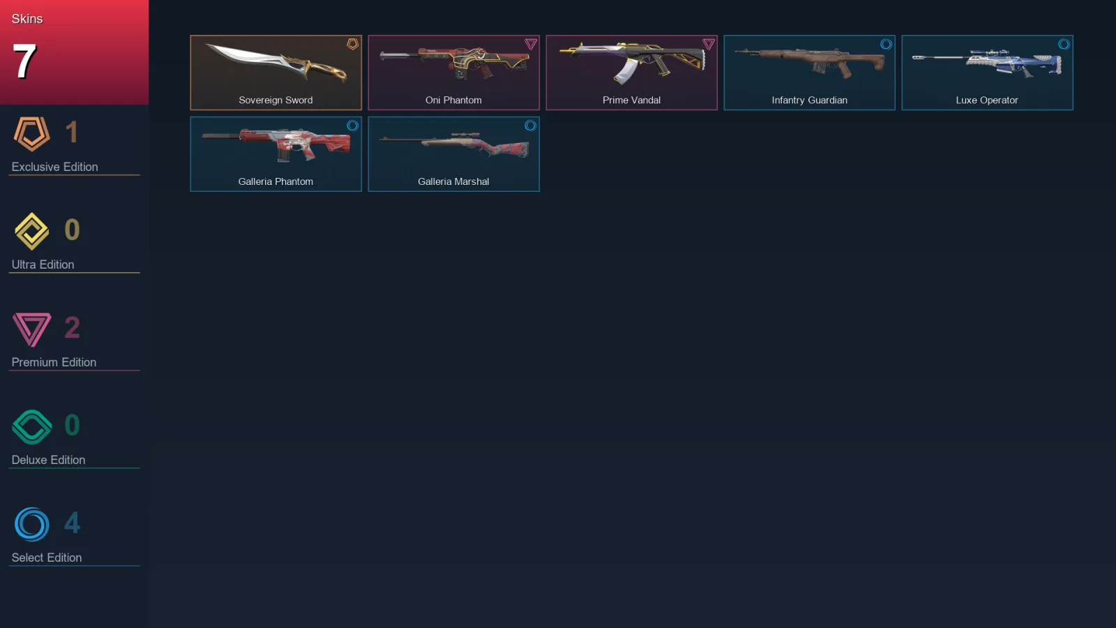 NA | Lv16 | Unranked | 7 Skin | 10 Agent | 7 Buddy