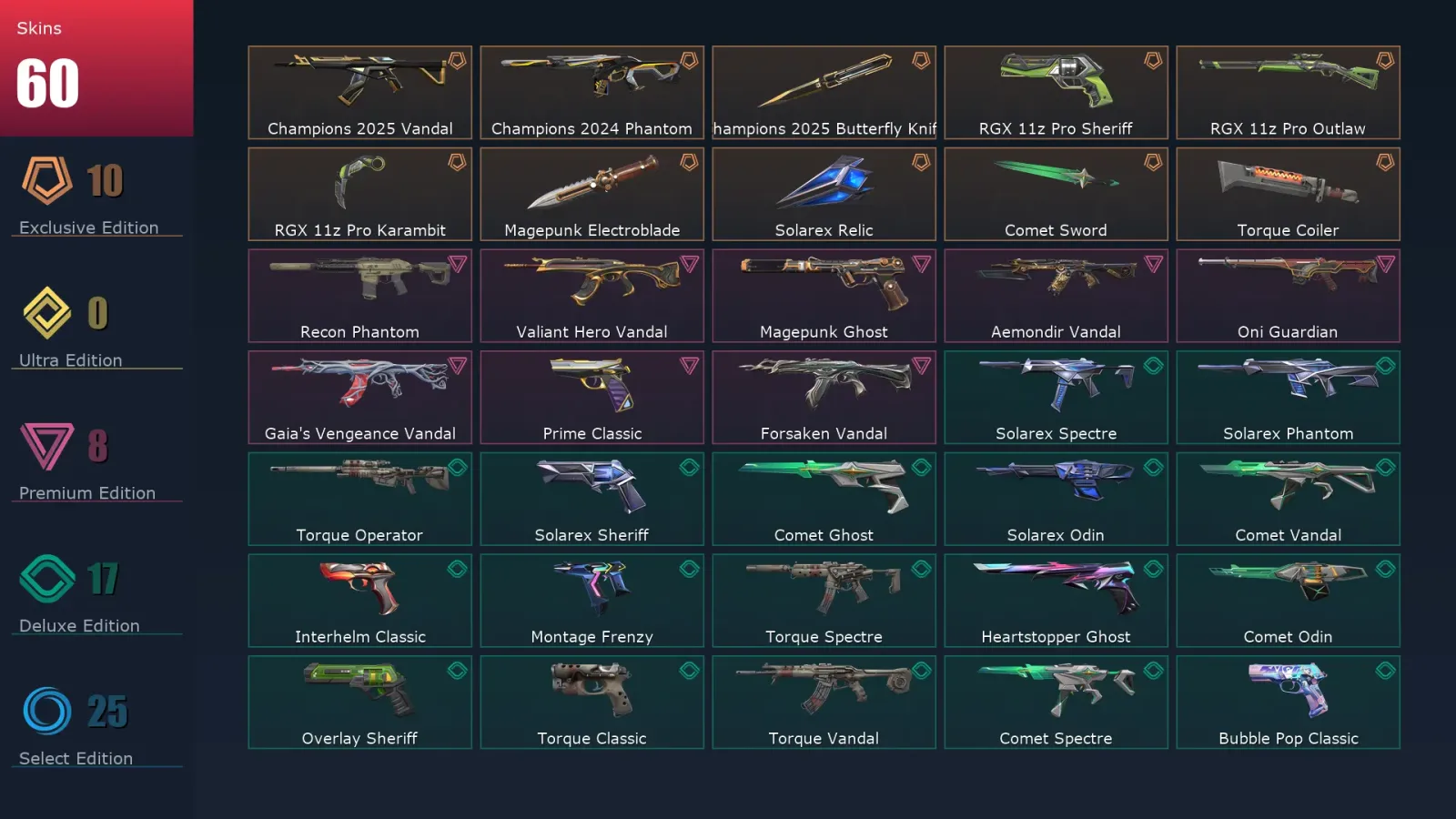 [Valorant] | EU | Level 176 | 28 Agents | 60 Skins — Valorant account