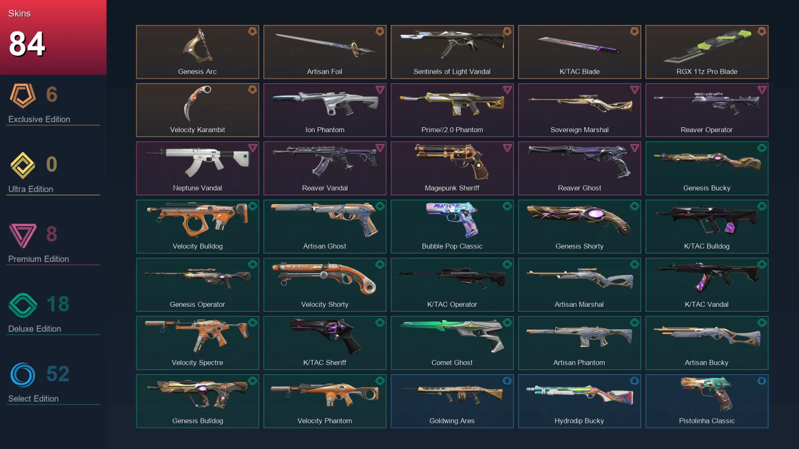 LA | Lv373 | Unranked | 84 Skin | 26 Agent | 129 Buddy