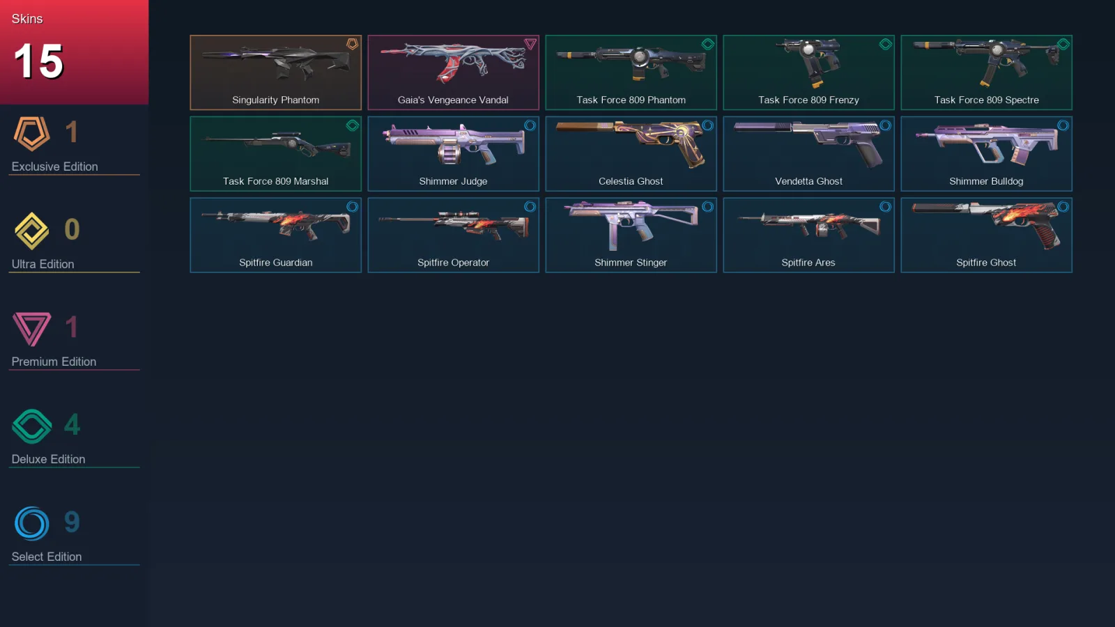 EU | Lv58 | Unranked | 15 Skin | 19 Agent | 37 Buddy — Valorant account
