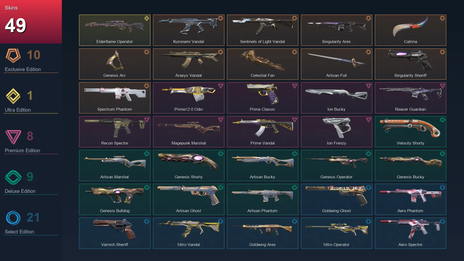NA | Lv152 | Unranked | 49 Skin | 22 Agent | 64 Buddy