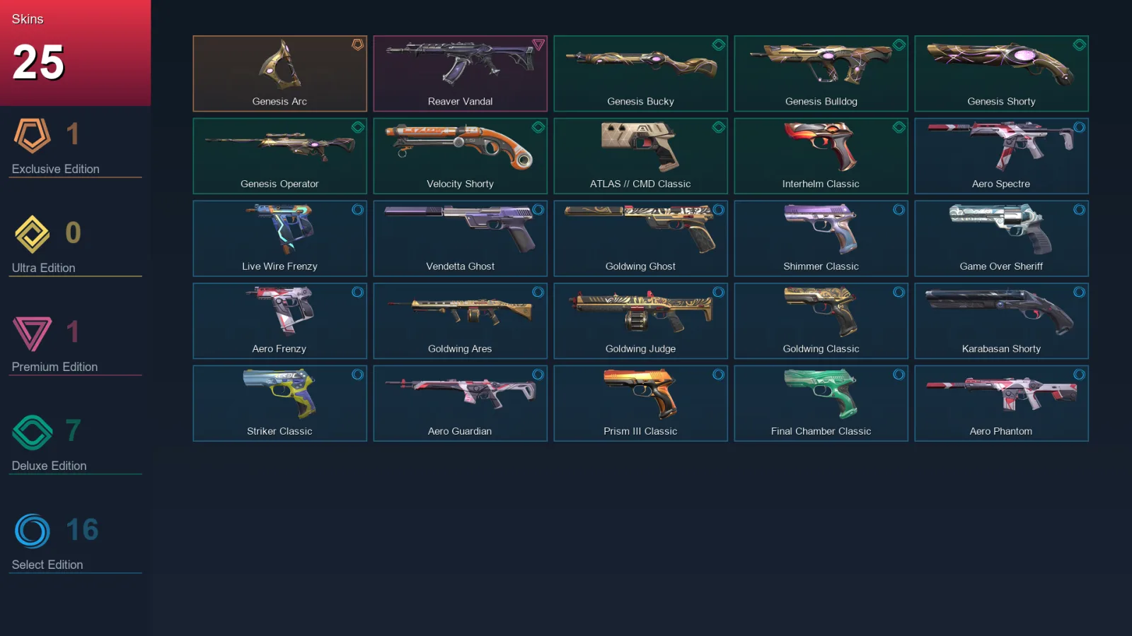 AP | Lv196 | Unranked | 25 Skin | 28 Agent | 80 Buddy — Aero Frenzy