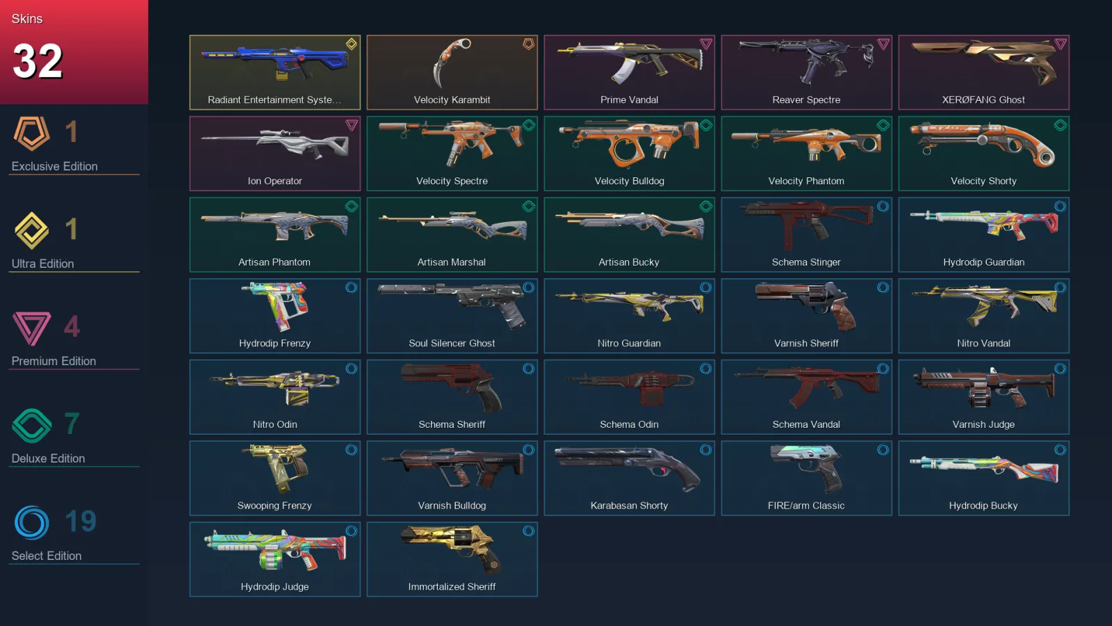 AP | Lv140 | Unranked | 32 Skin | 27 Agent | 91 Buddy — Valorant account