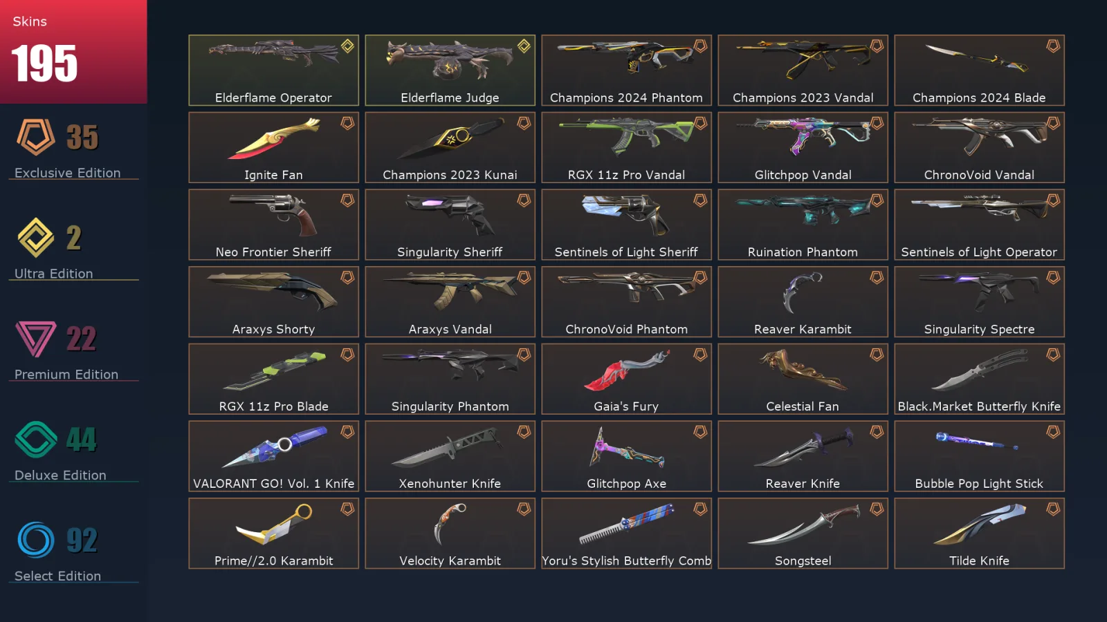 [Valorant] | EU | Level 270 | 29 Agents | 195 Skins