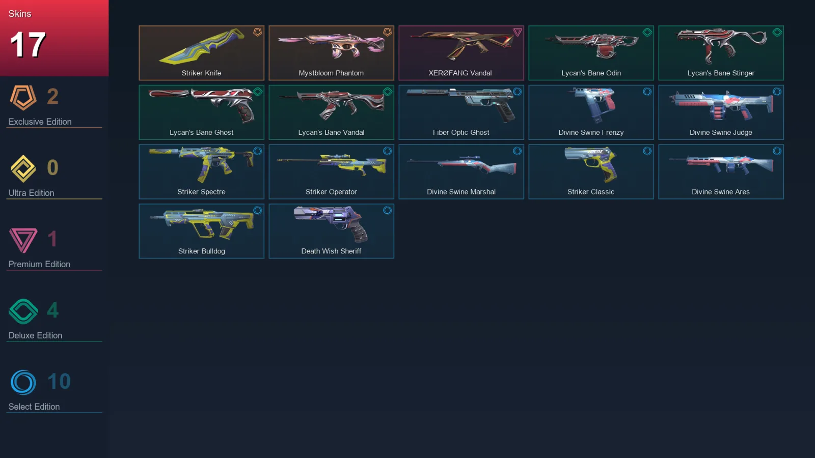 EU | Lv83 | Unranked | 17 Skin | 20 Agent | 33 Buddy