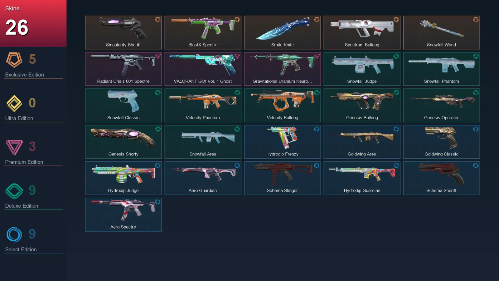 NA | Lv25 | Unranked | 26 Skin | 11 Agent | 14 Buddy — Unranked / Smurf Valorant