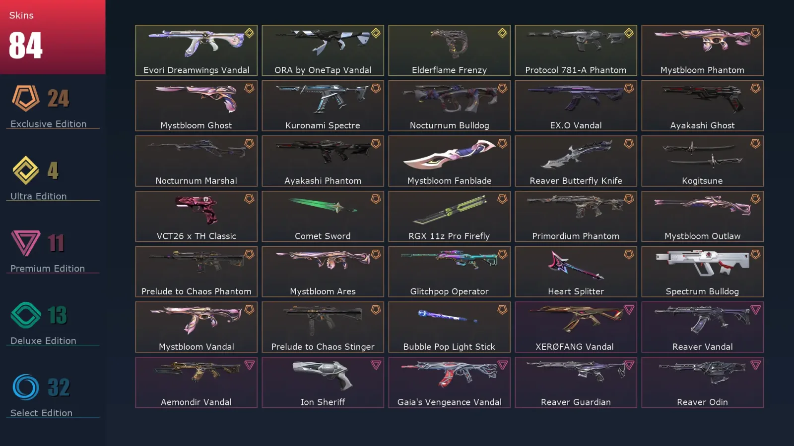 [Valorant] | EU | Level 85 | 22 Agents | 84 Skins — Valorant account