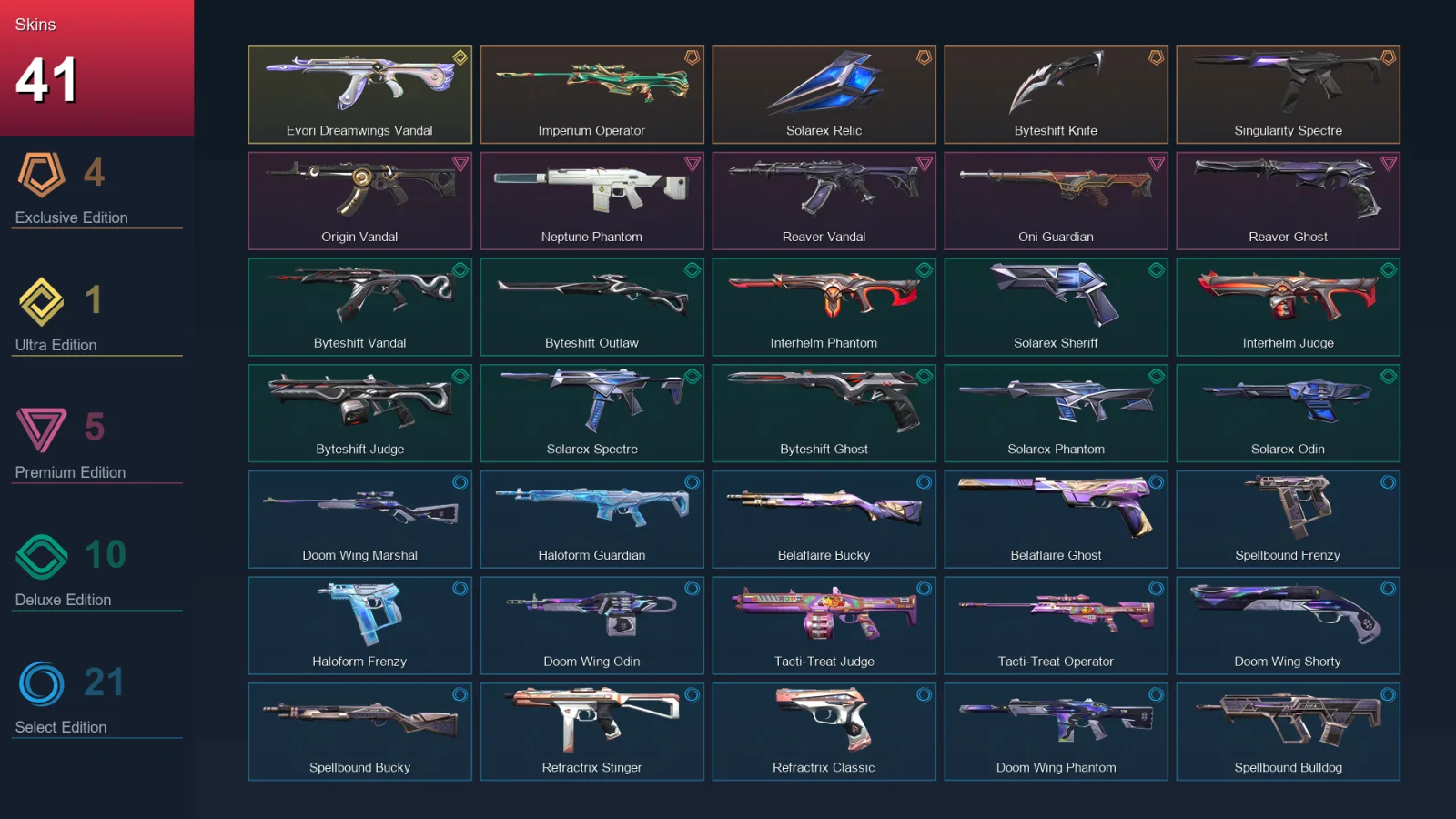EU | Lv58 | Unranked | 41 Skin | 18 Agent | 39 Buddy — Unranked / Smurf Valorant