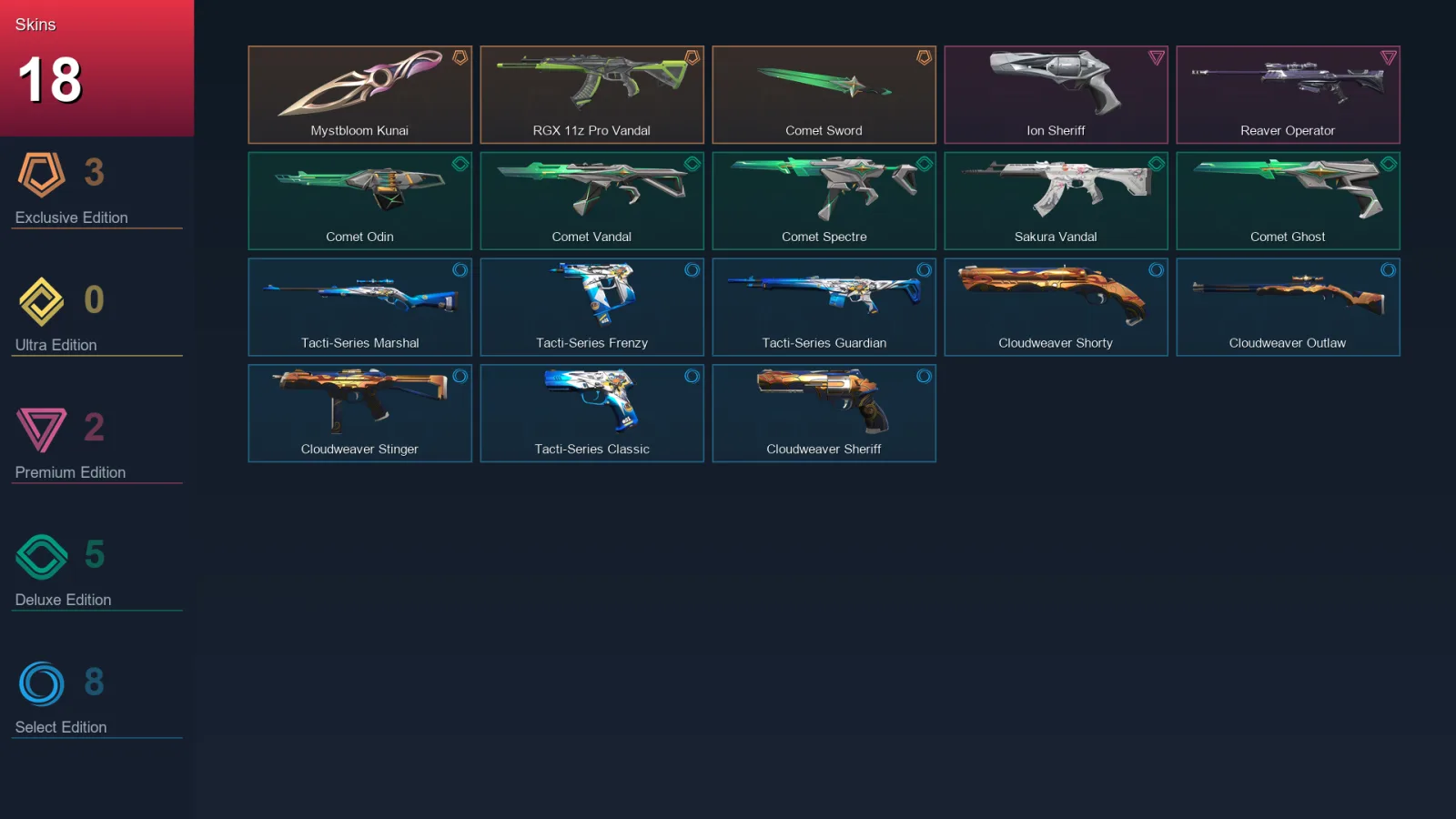 EU | Lv32 | Unranked | 18 Skin | 11 Agent | 14 Buddy — Valorant account