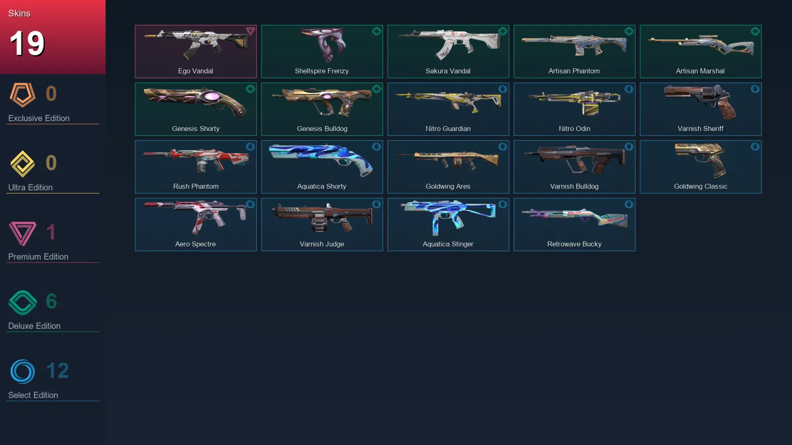 NA | Lv35 | Unranked | 19 Skin | 9 Agent | 21 Buddy