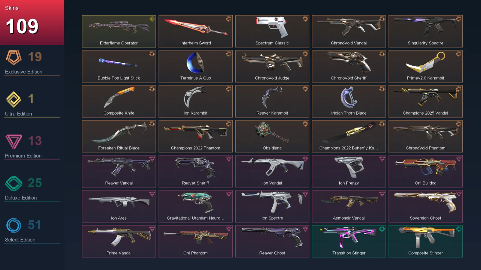 EU | Lv162 | Unranked | 109 Skin | 28 Agent | 83 Buddy — Valorant account