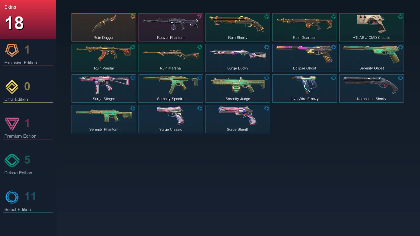 AP | Lv163 | Unranked | 18 Skin | 28 Agent | 80 Buddy