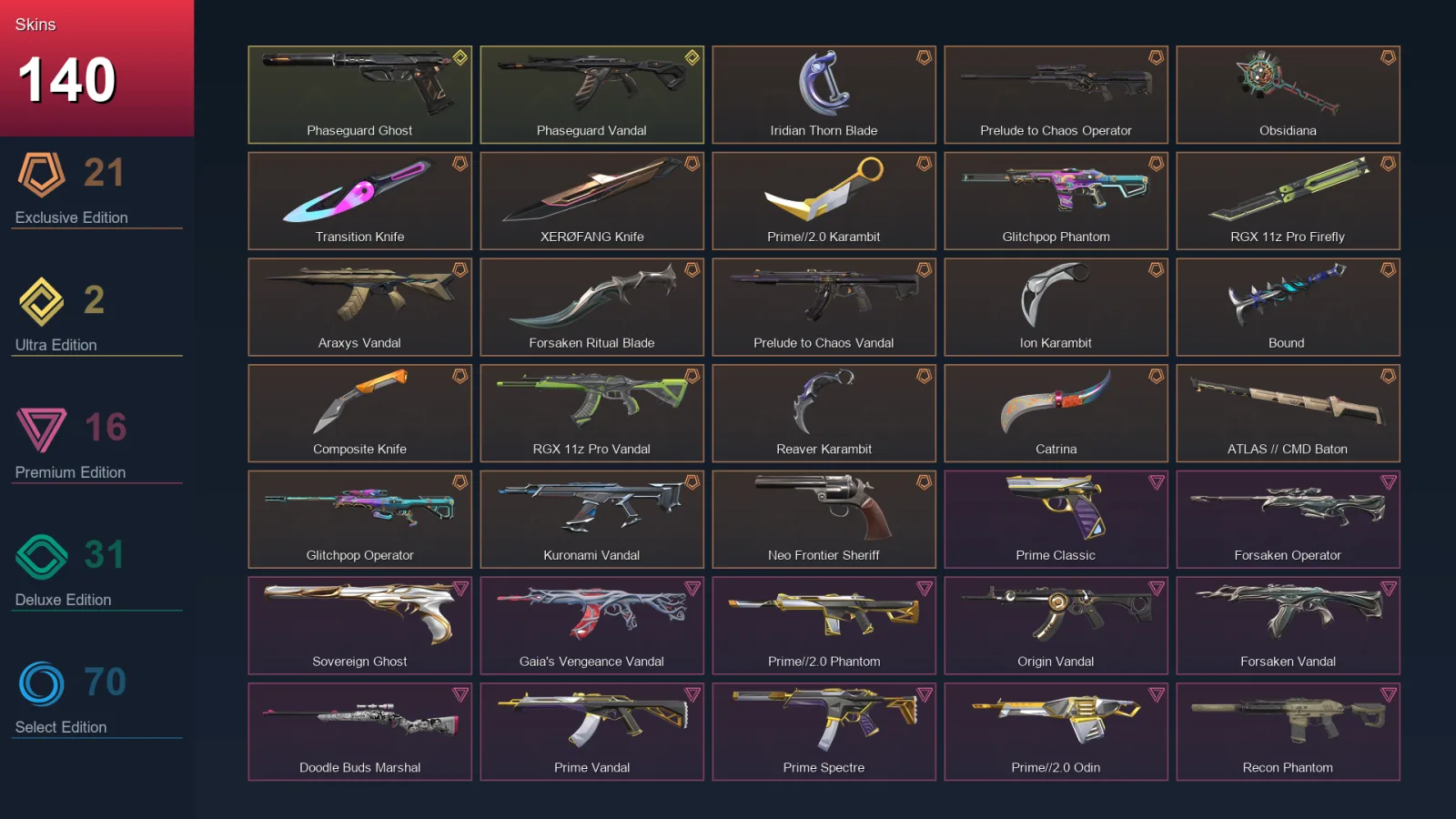 EU | Lv150 | Unranked | 140 Skin | 28 Agent | 108 Buddy — Valorant account