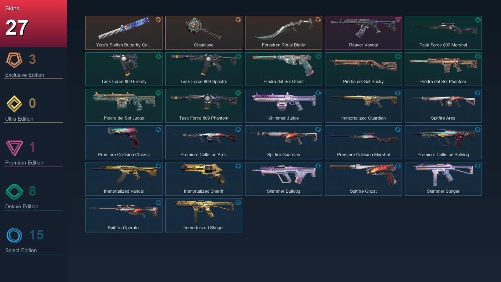 AP | Lv65 | Unranked | 27 Skin | 18 Agent | 36 Buddy