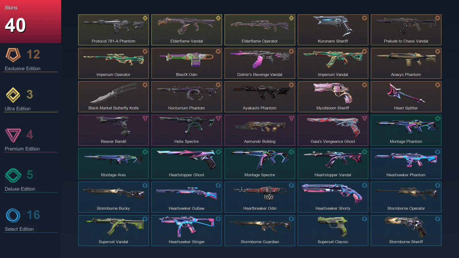 EU | Lv45 | Unranked | 40 Skin | 20 Agent | 21 Buddy — Valorant account