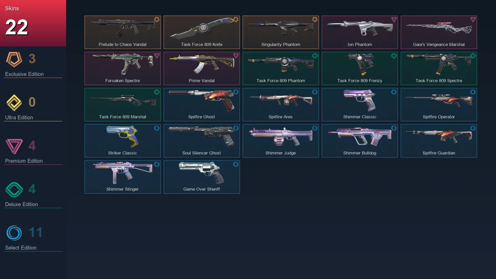 EU | Lv97 | Unranked | 22 Skin | 28 Agent | 50 Buddy — Valorant account