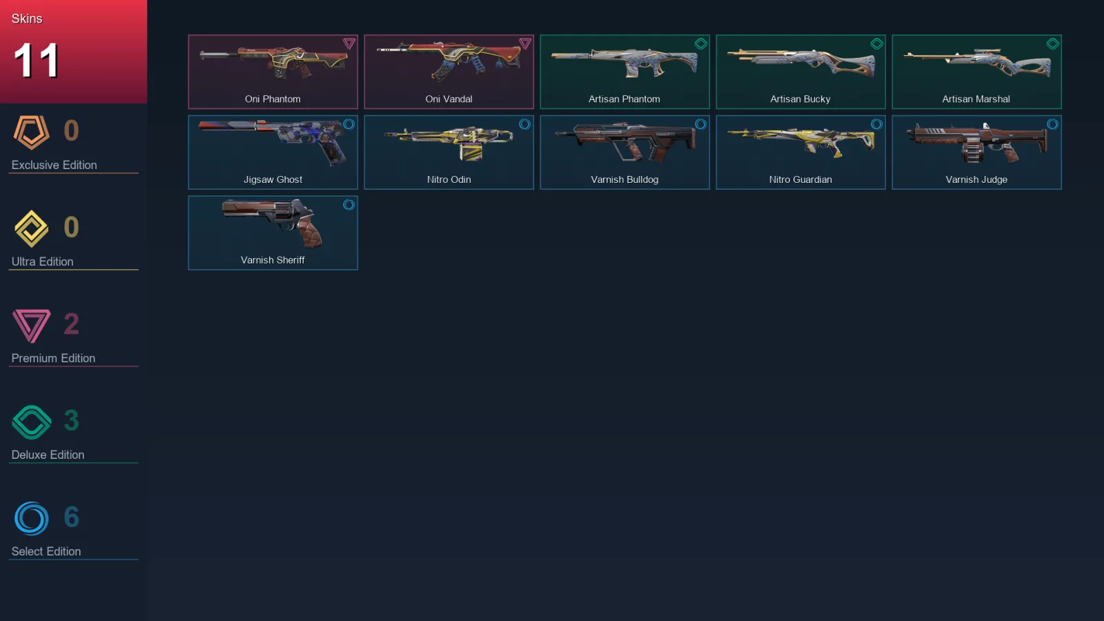 NA | Lv50 | Unranked | 11 Skin | 17 Agent | 21 Buddy