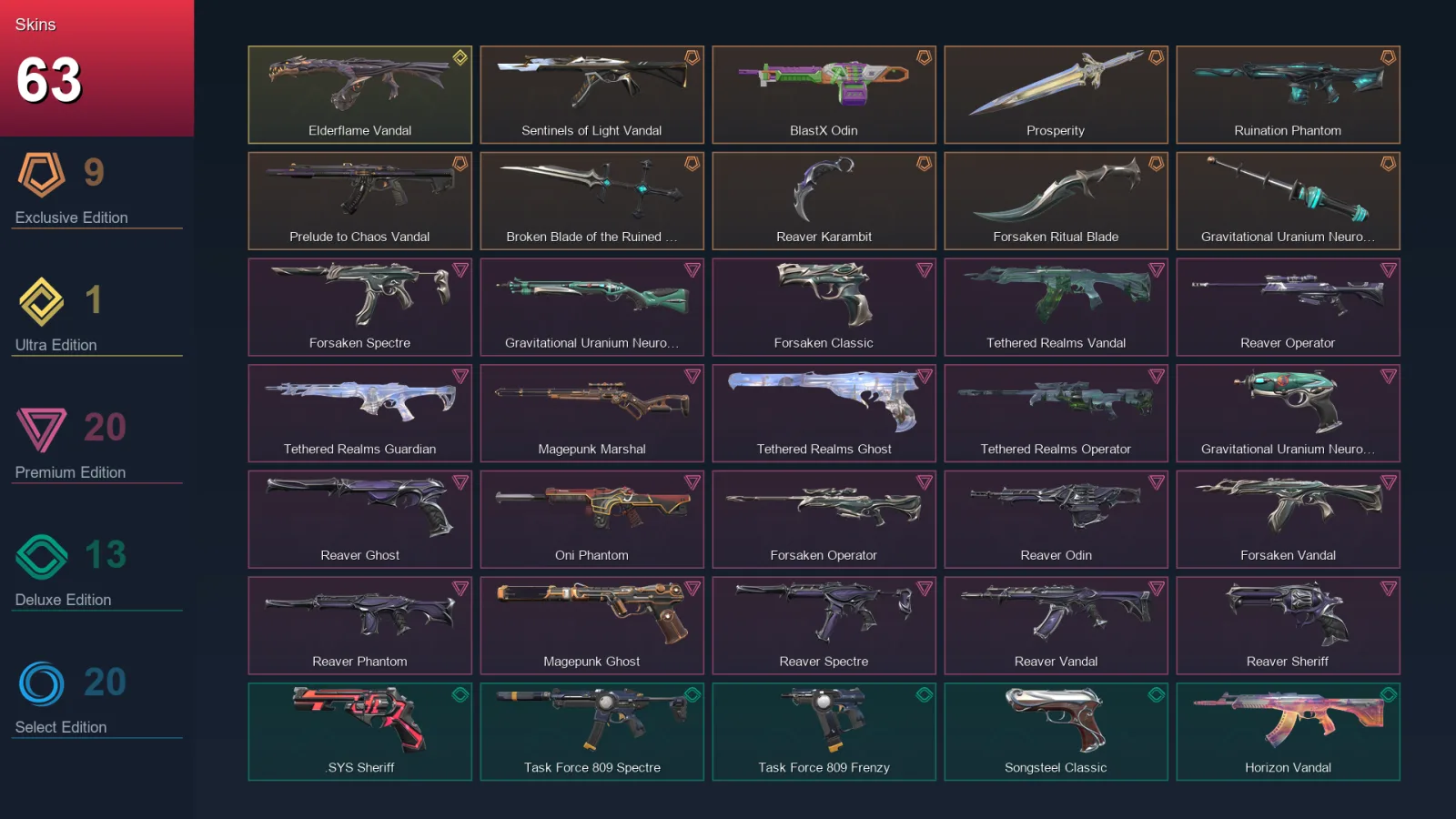 NA | Lv35 | Unranked | 63 Skin | 12 Agent | 25 Buddy