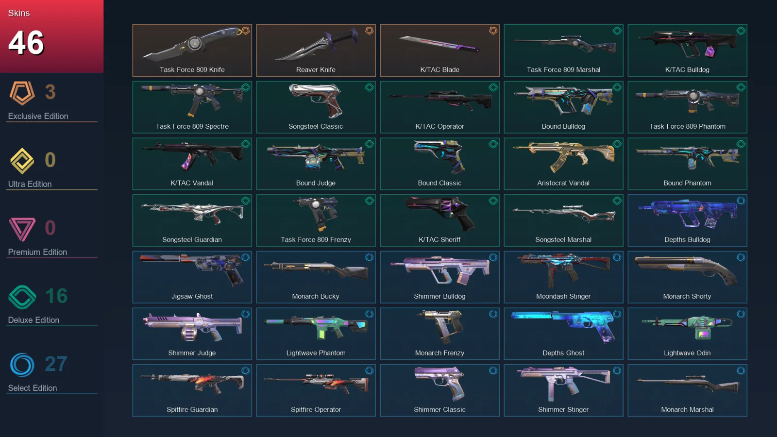 NA | Lv63 | Unranked | 46 Skin | 21 Agent | 45 Buddy