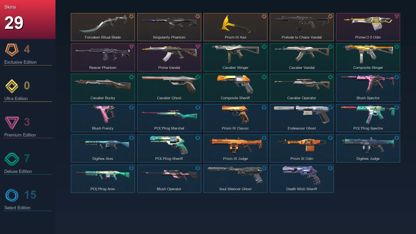 EU | Lv68 | Unranked | 29 Skin | 24 Agent | 48 Buddy