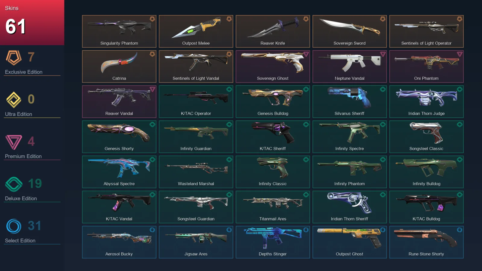 NA | Lv66 | Unranked | 61 Skin | 11 Agent | 52 Buddy — Valorant account
