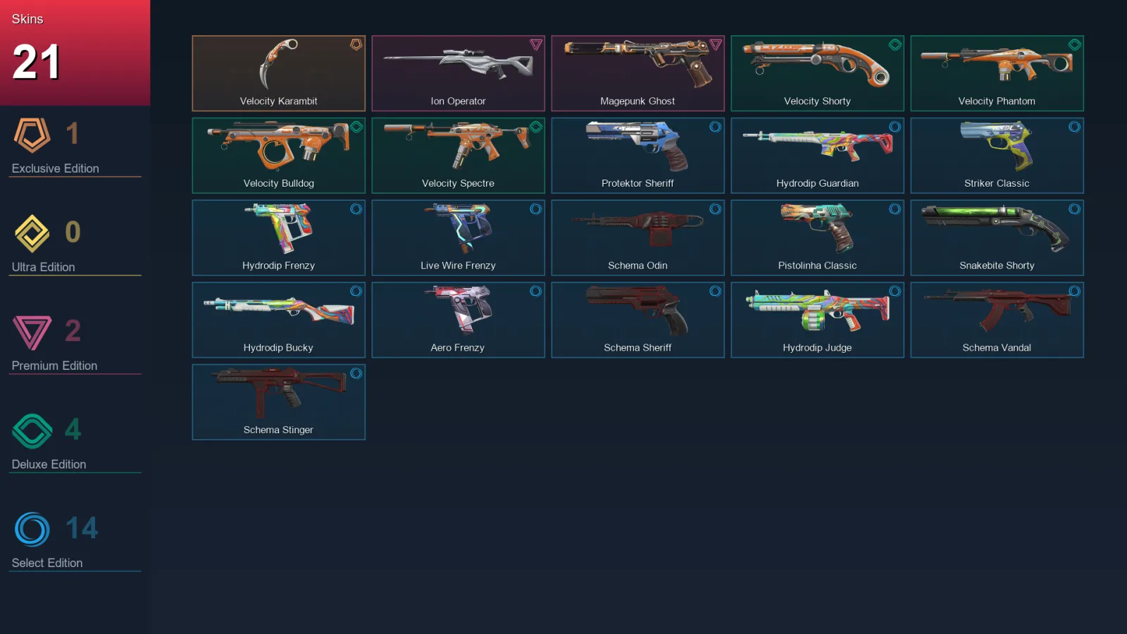 AP | Lv135 | Unranked | 21 Skin | 19 Agent | 43 Buddy