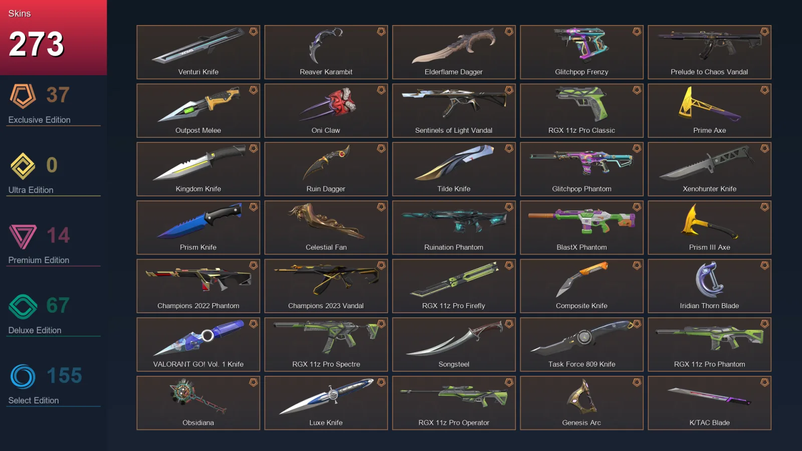 NA | Lv458 | Unranked | 273 Skin | 26 Agent | 236 Buddy