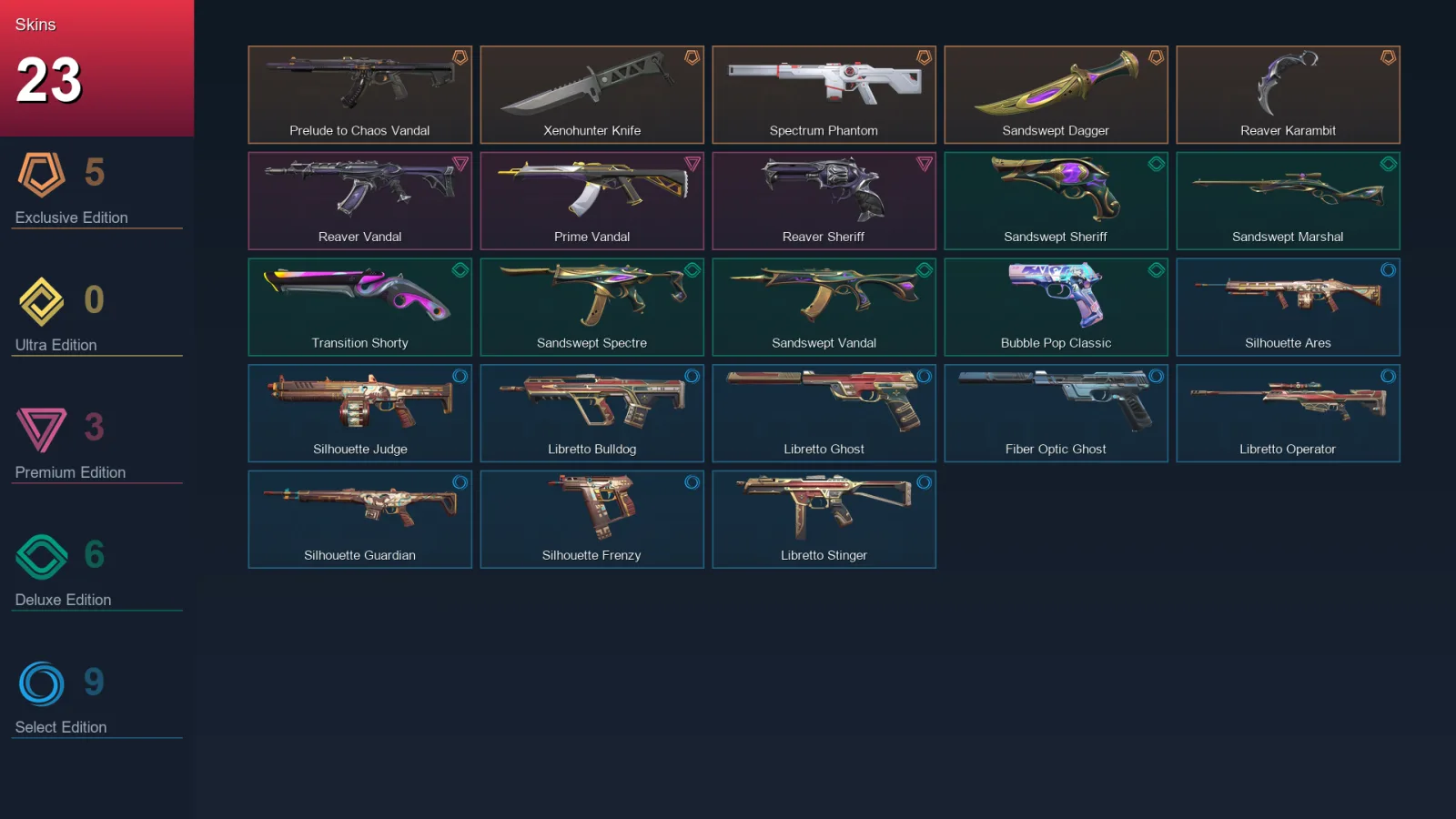EU | Lv148 | Unranked | 23 Skin | 20 Agent | 55 Buddy — Valorant account