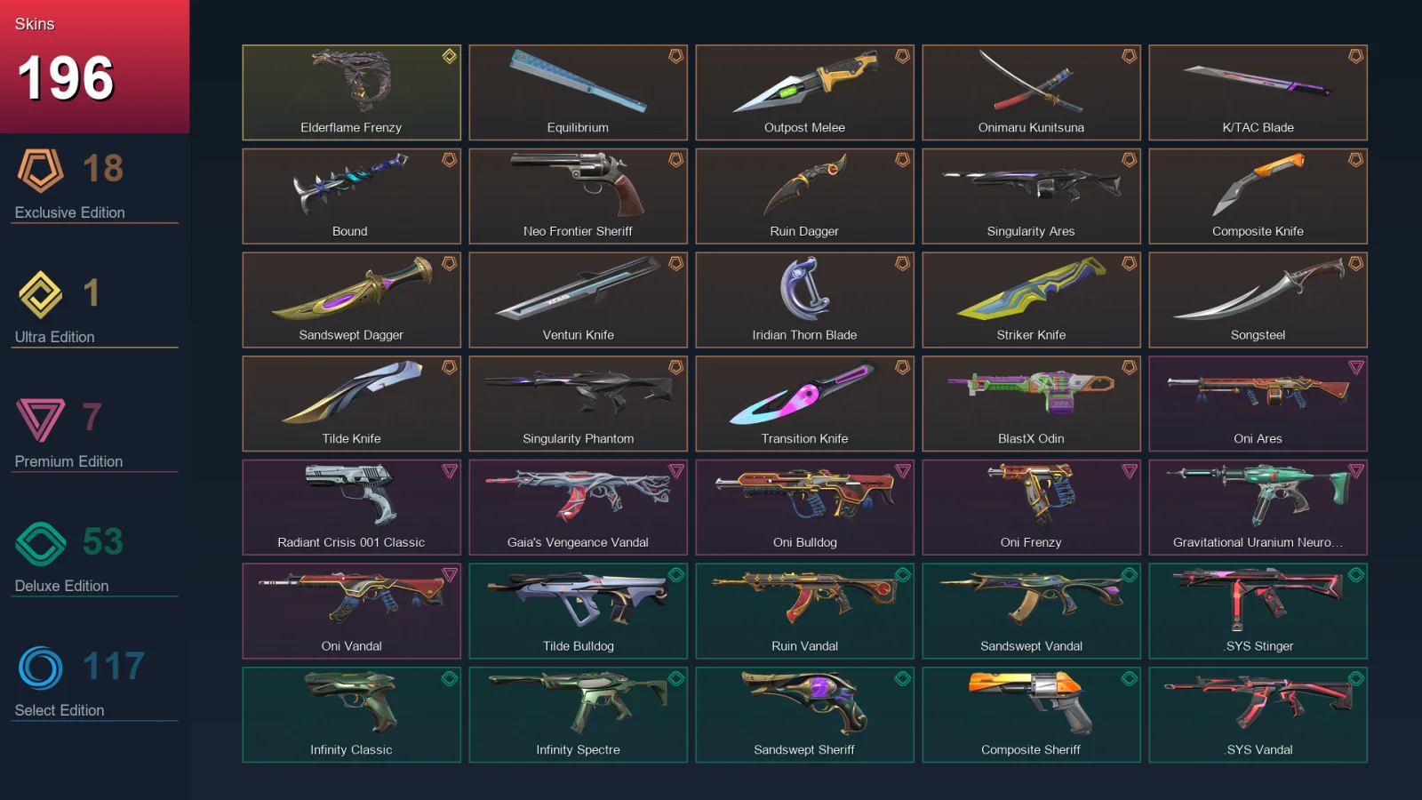 EU | Lv259 | Unranked | 196 Skin | 26 Agent | 176 Buddy
