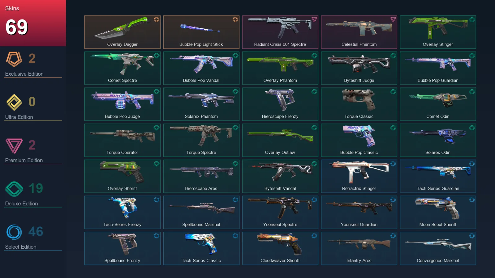 LA | Lv63 | Unranked | 69 Skin | 21 Agent | 61 Buddy