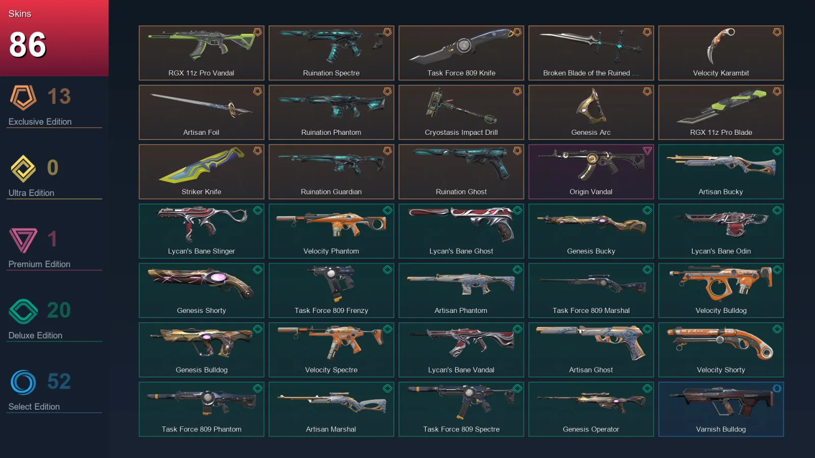 AP | Lv244 | Unranked | 86 Skin | 28 Agent | 134 Buddy — Valorant account