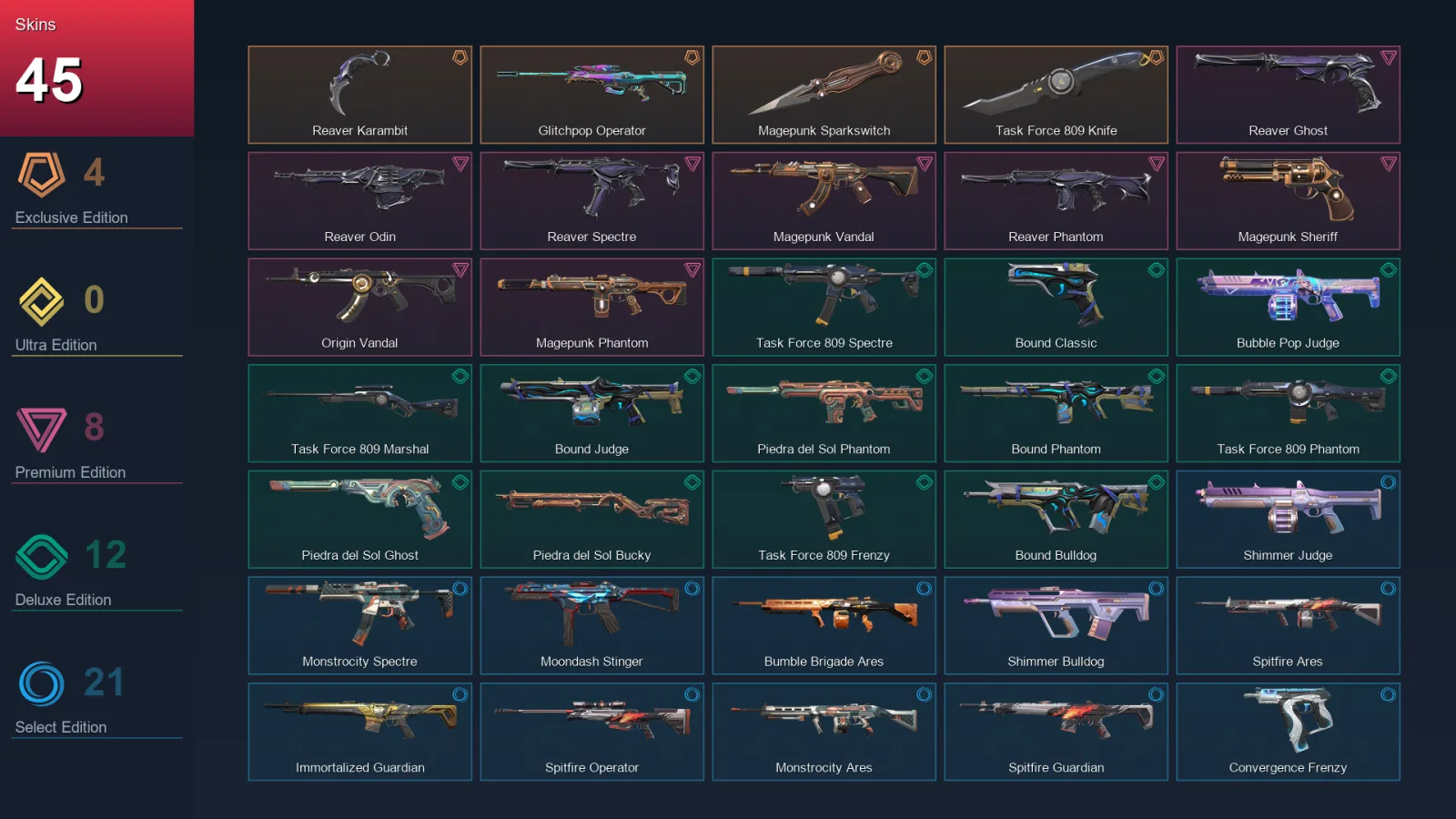 NA | Lv62 | Unranked | 45 Skin | 20 Agent | 47 Buddy — Valorant account
