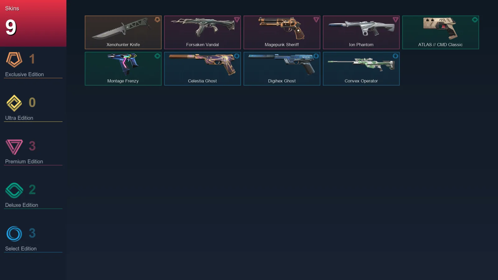 EU | Lv107 | Unranked | 9 Skin | 29 Agent | 49 Buddy