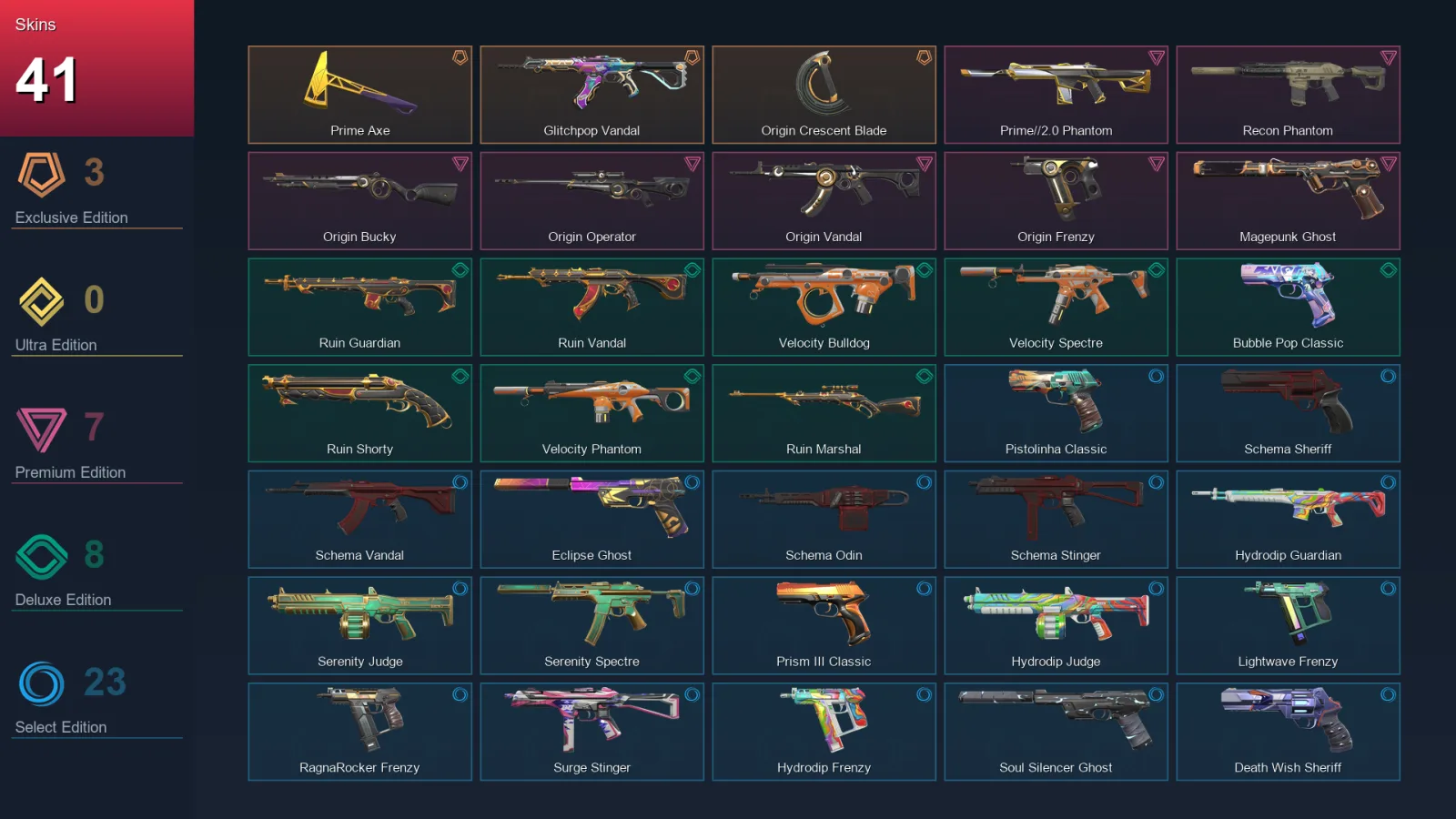 EU | Lv176 | Unranked | 41 Skin | 27 Agent | 99 Buddy