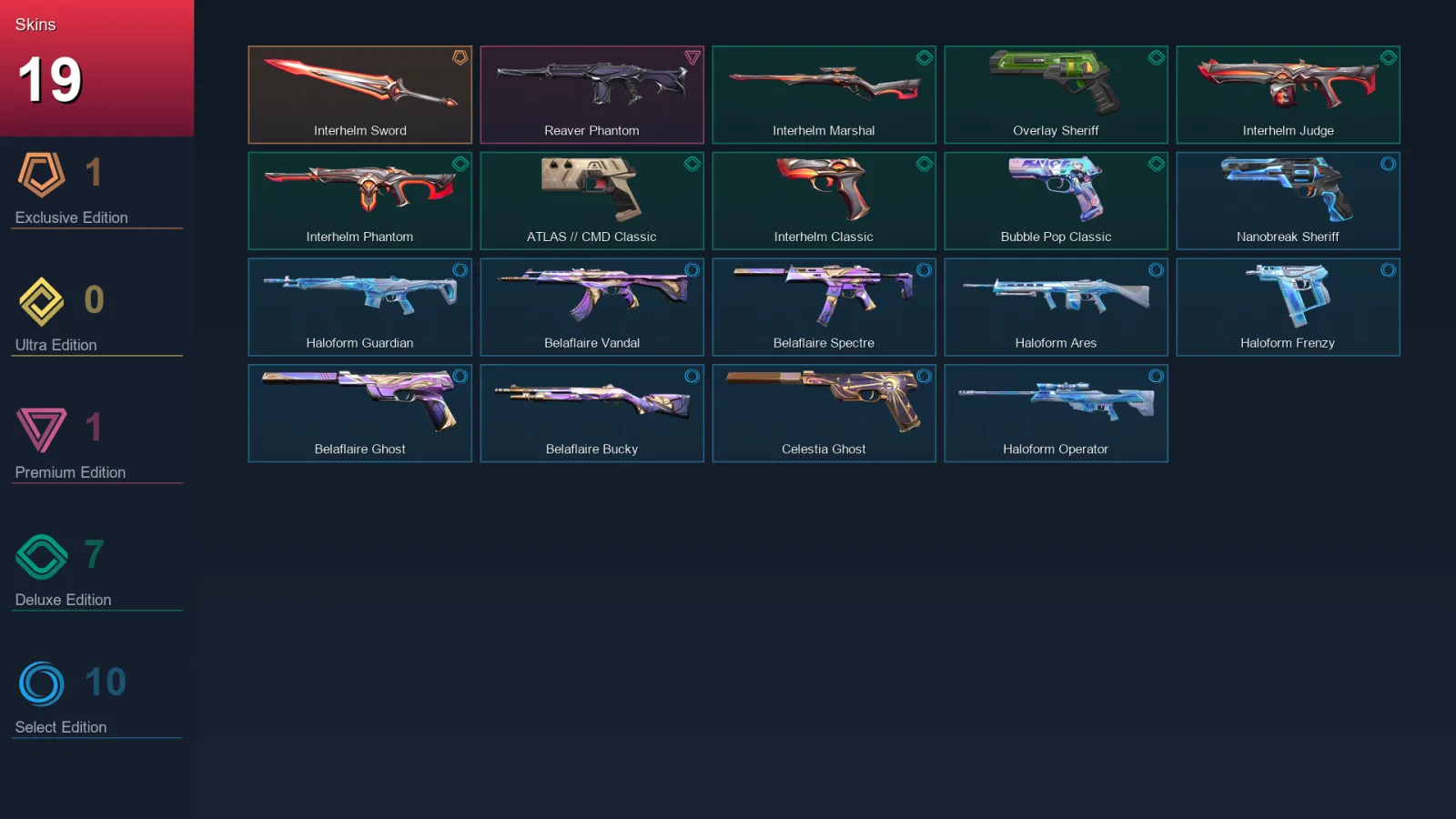 AP | Lv125 | Unranked | 19 Skin | 29 Agent | 56 Buddy