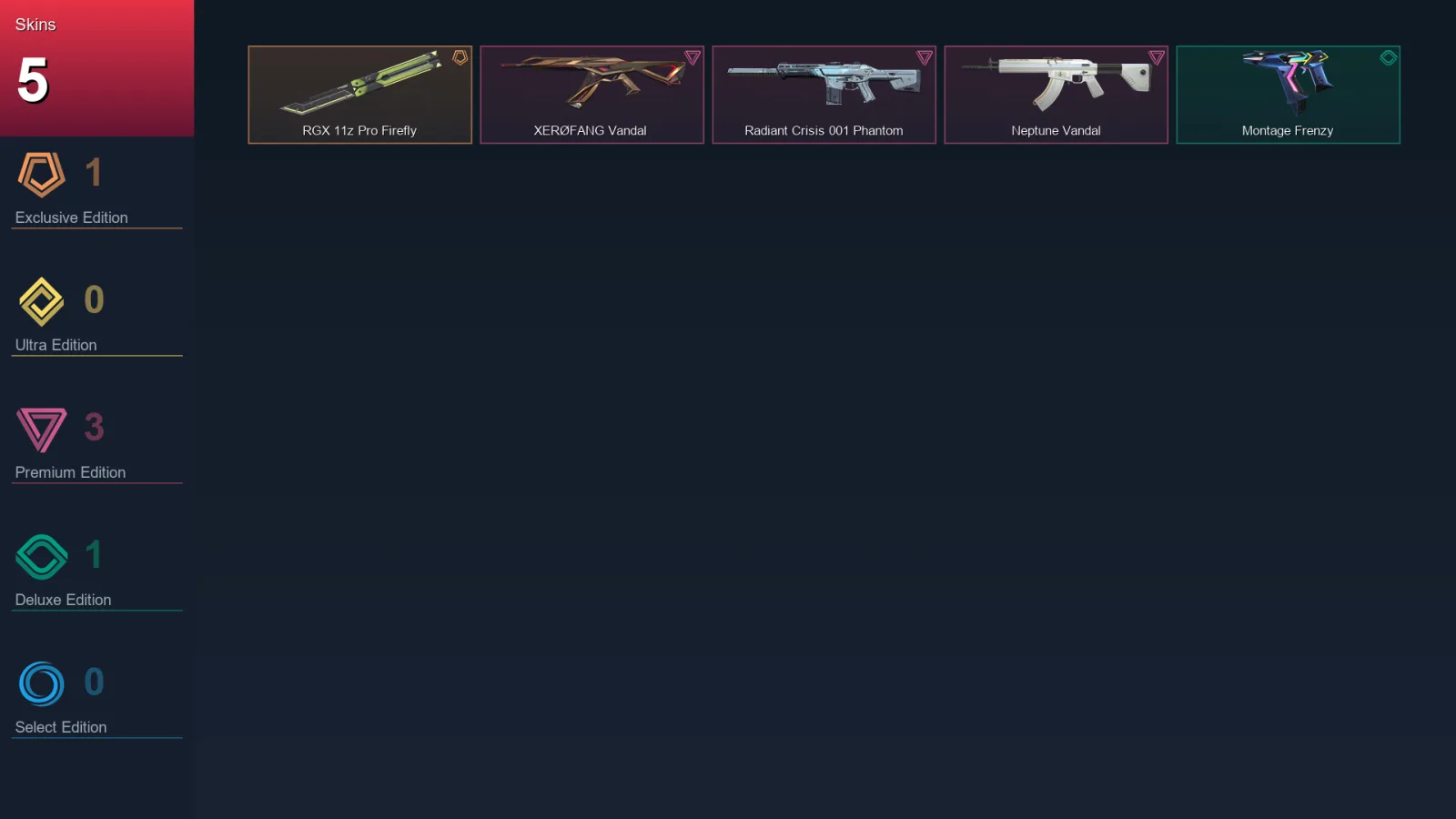 EU | Lv40 | Unranked | 5 Skin | 10 Agent | 20 Buddy — Radiant Crisis 001 Phantom