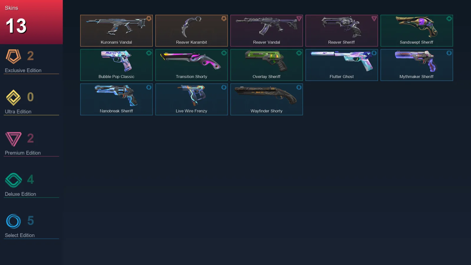 EU | Lv154 | Unranked | 13 Skin | 27 Agent | 51 Buddy