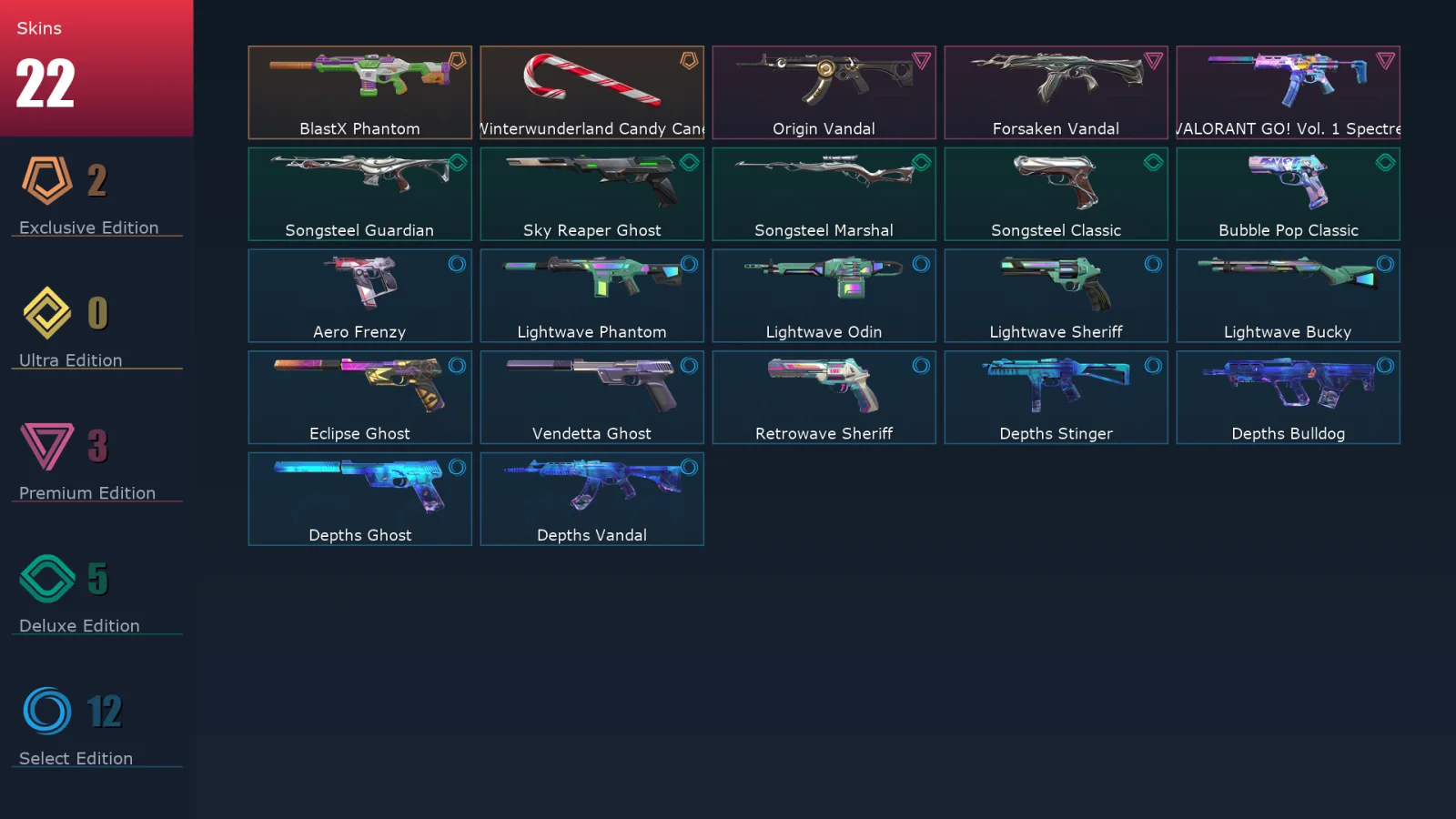[Valorant] | EU | Level 169 | Ascendant 1 | 28 Agents | 22 Skins