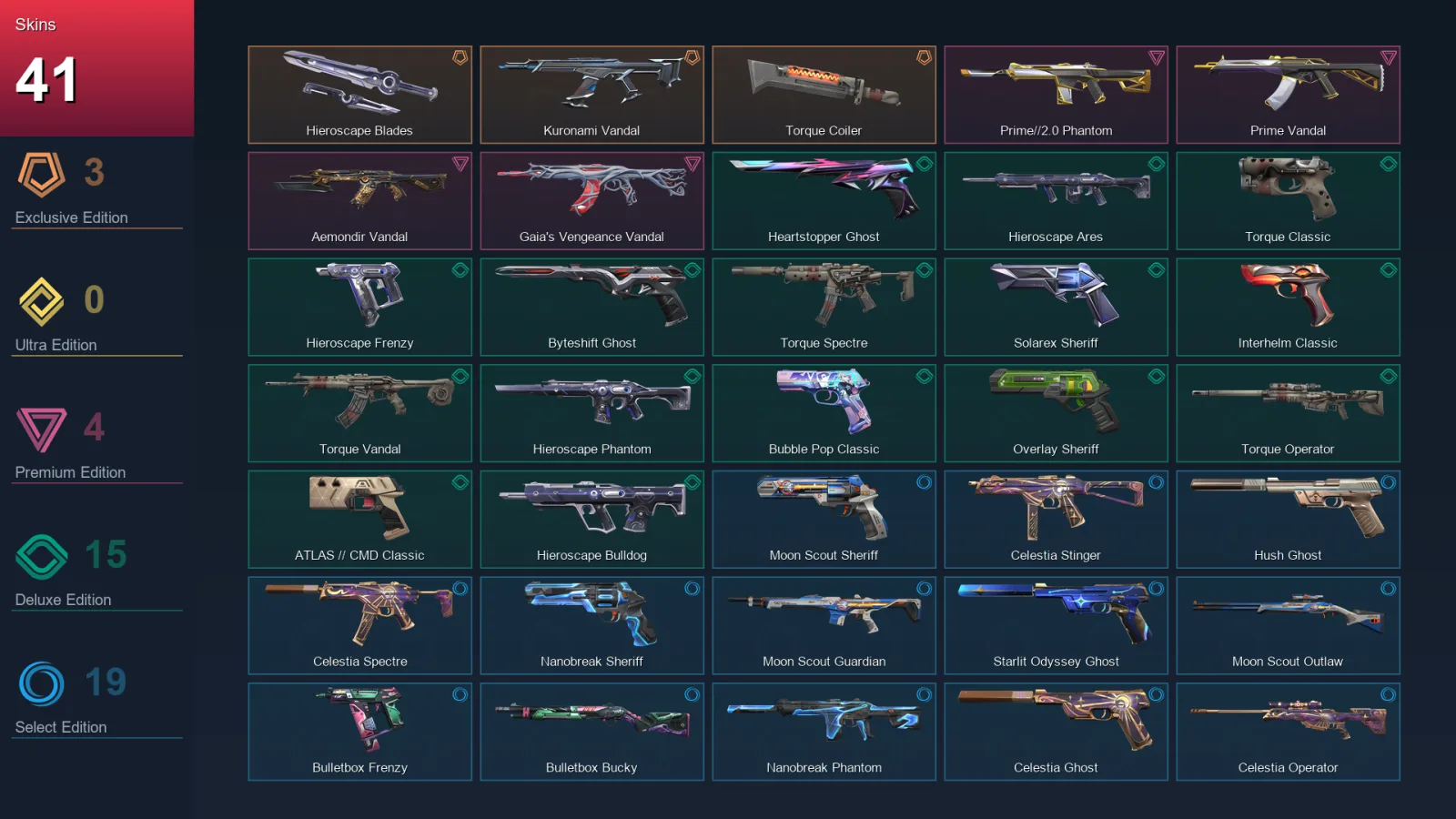 BR | Lv216 | Unranked | 41 Skin | 28 Agent | 73 Buddy