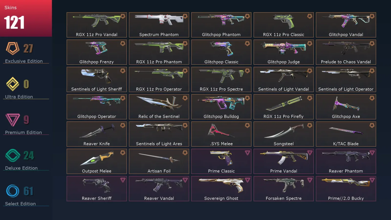 [Valorant] | EU | Level 369 | 28 Agents | 121 Skins — Valorant account