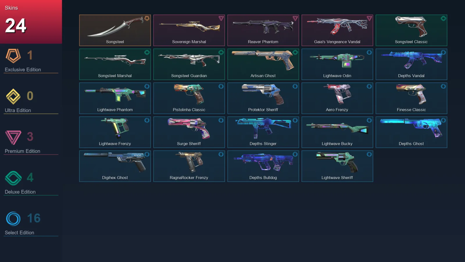 AP | Lv140 | Unranked | 24 Skin | 22 Agent | 47 Buddy
