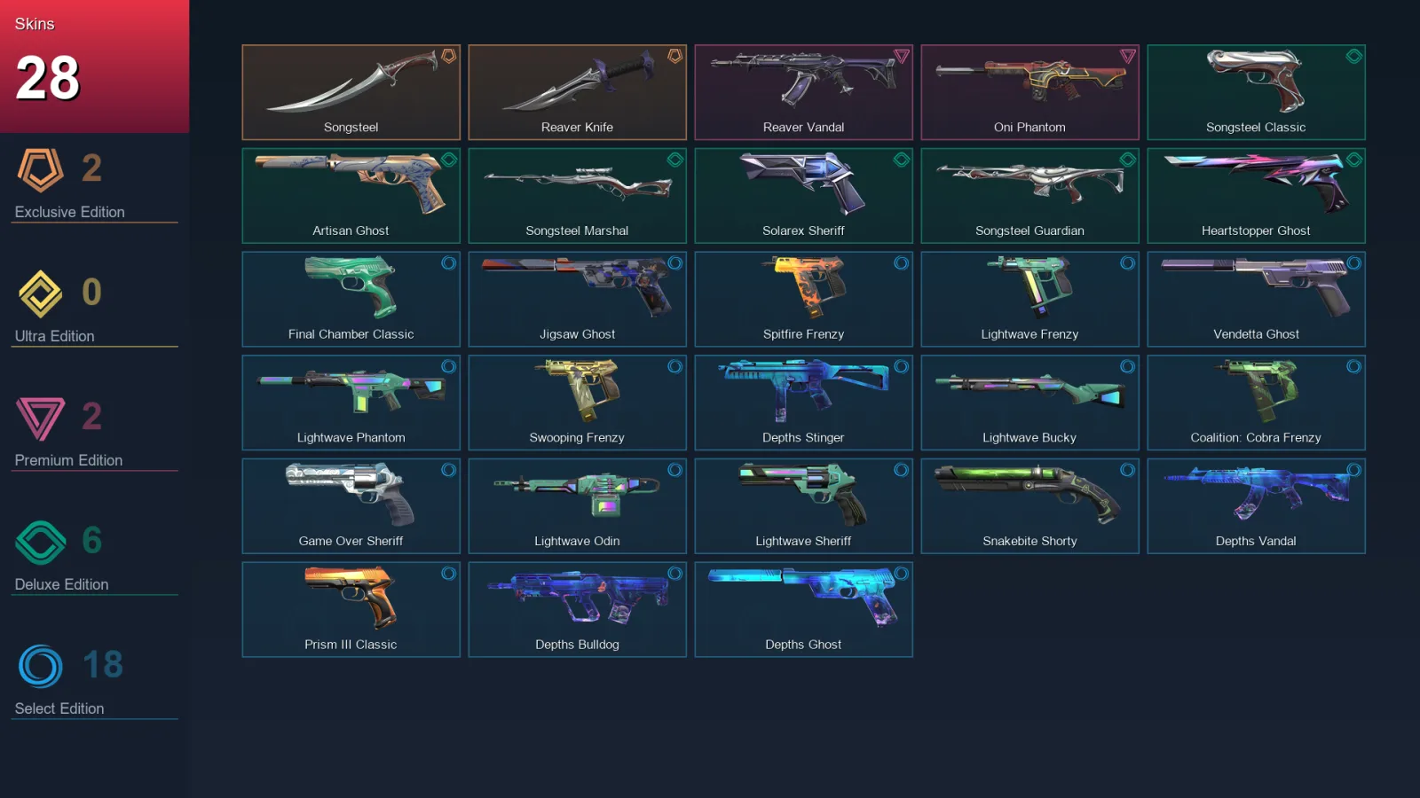 AP | Lv228 | Unranked | 28 Skin | 28 Agent | 96 Buddy