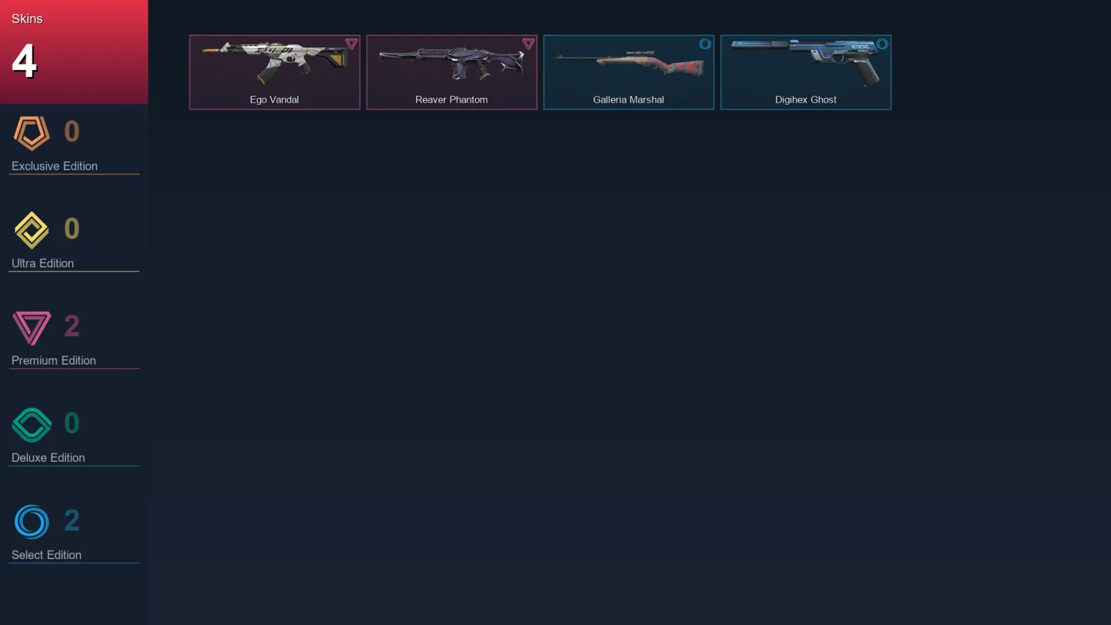 EU | Lv72 | Unranked | 4 Skin | 20 Agent | 30 Buddy