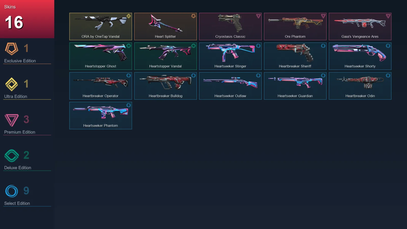 AP | Lv35 | Unranked | 16 Skin | 13 Agent | 22 Buddy