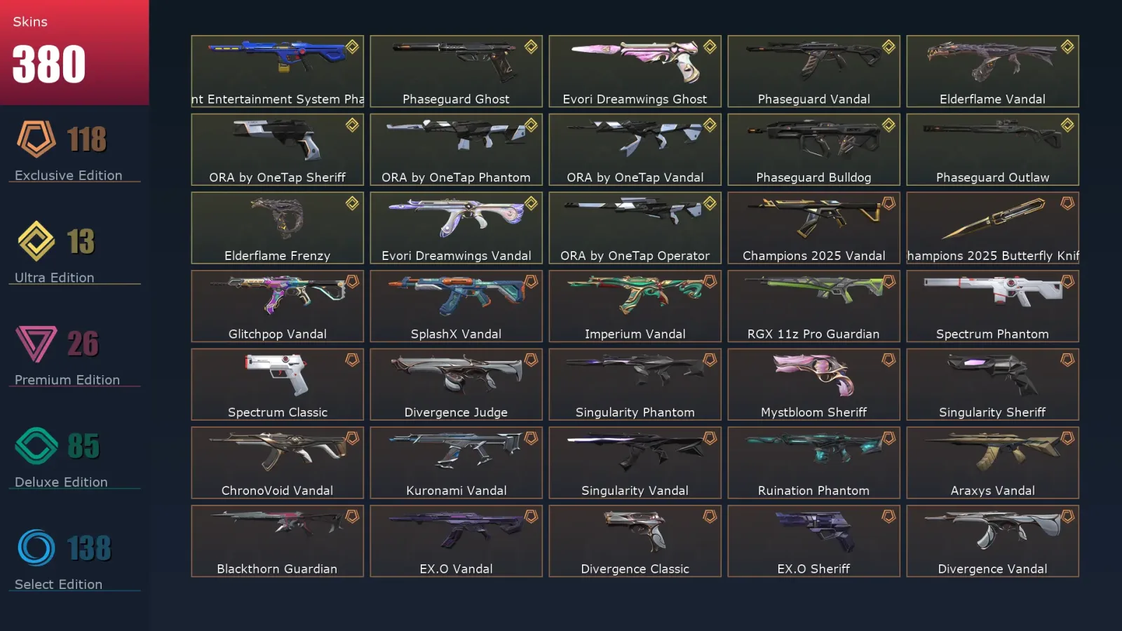[Valorant] | EU | Level 500 | 29 Agents | 380 Skins