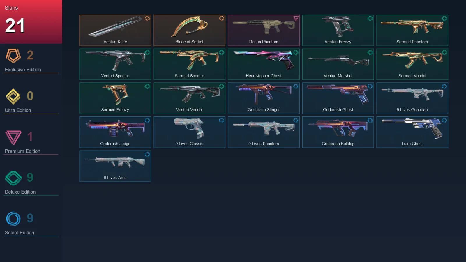 NA | Lv90 | Unranked | 21 Skin | 27 Agent | 36 Buddy