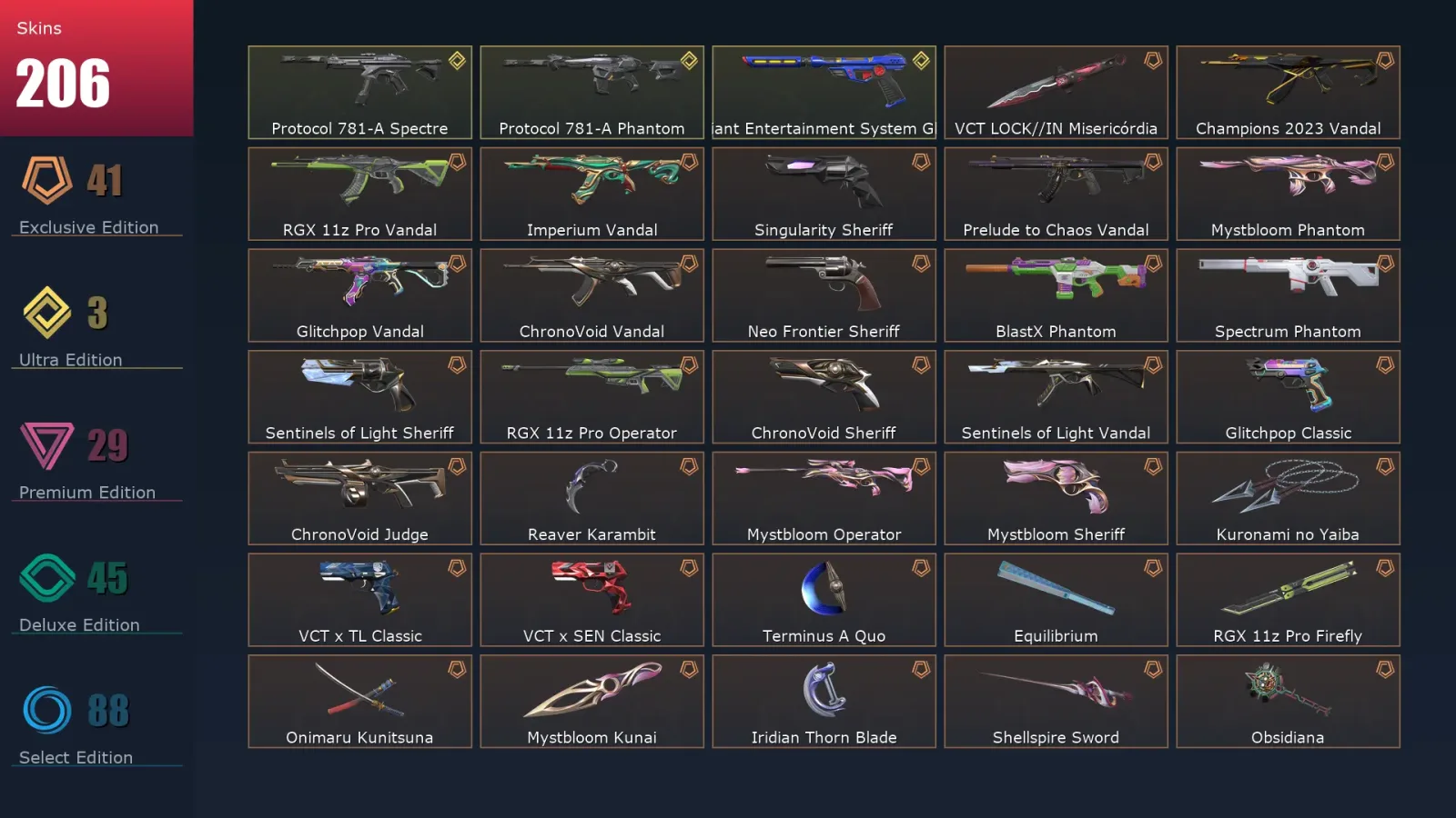 [Valorant] | EU | Level 420 | 28 Agents | 206 Skins — Valorant account