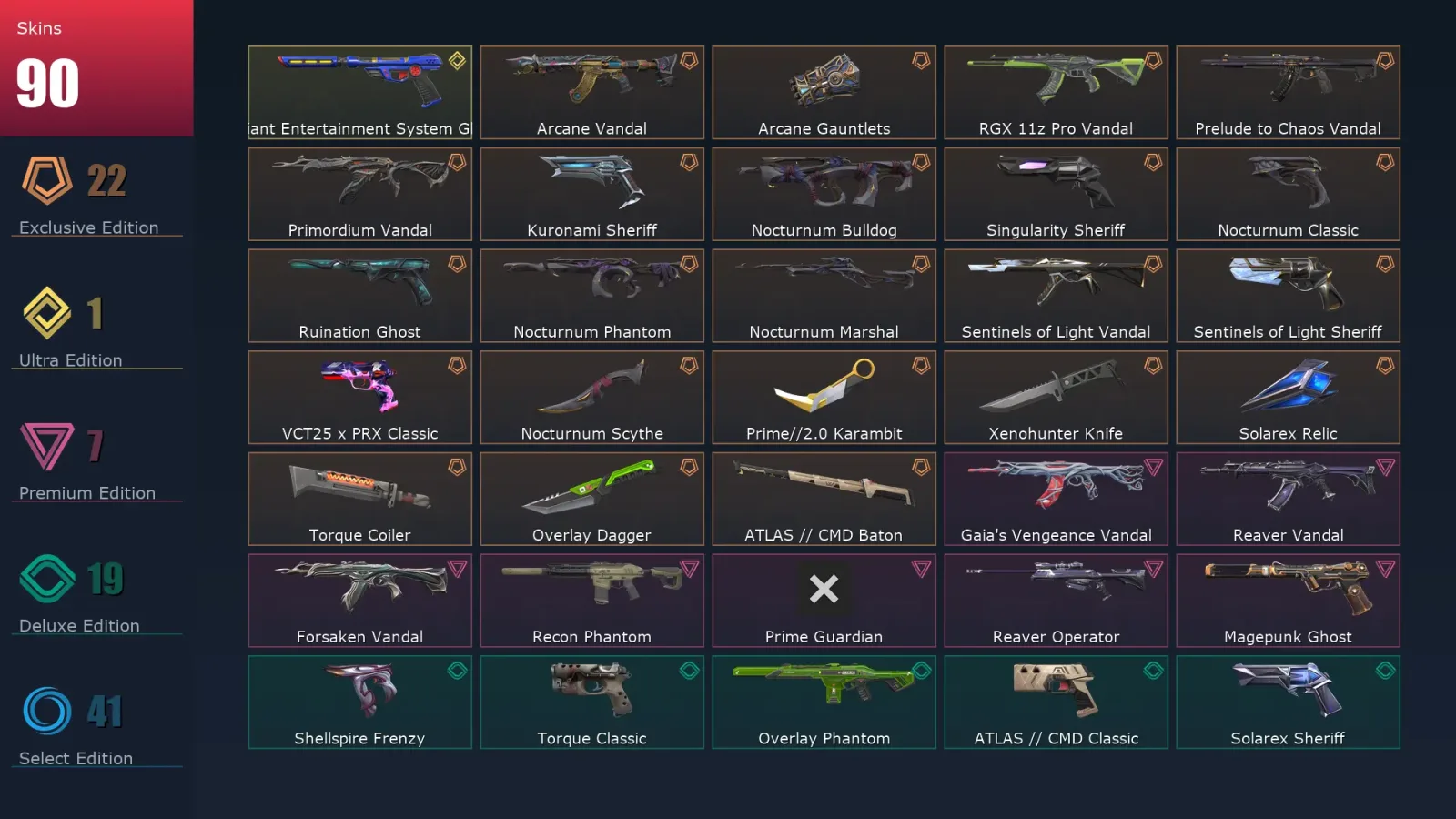 [Valorant] | EU | Level 110 | 28 Agents | 90 Skins