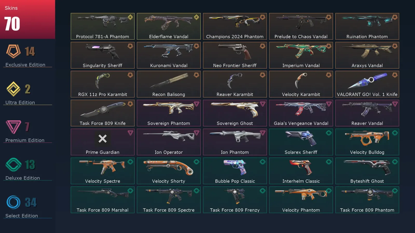 [Valorant] | EU | Level 365 | Ascendant 2 | 29 Agents | 70 Skins — Valorant account