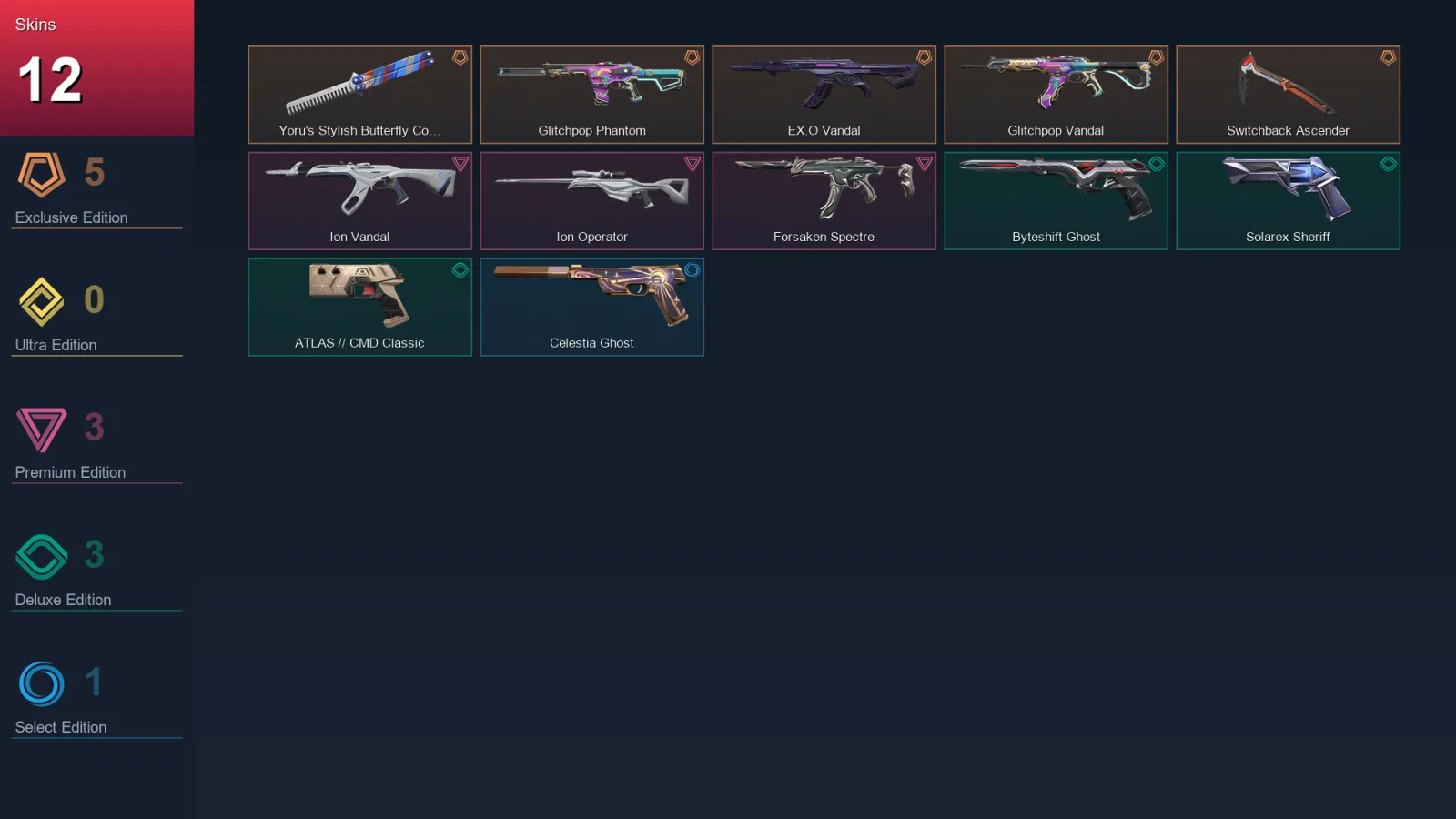 AP | Lv73 | Unranked | 12 Skin | 24 Agent | 33 Buddy